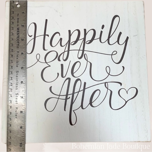 ‘Happy Ever After’ Distressed Wooden Wall Hanging - Picture 4 of 5